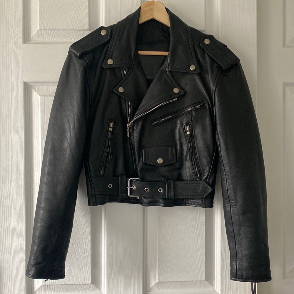 Vintage FMC Moto Leather Jacket Womens